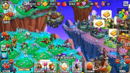 Isla de gladiadores Monstruos mercurius y Atlas en Monster Legends