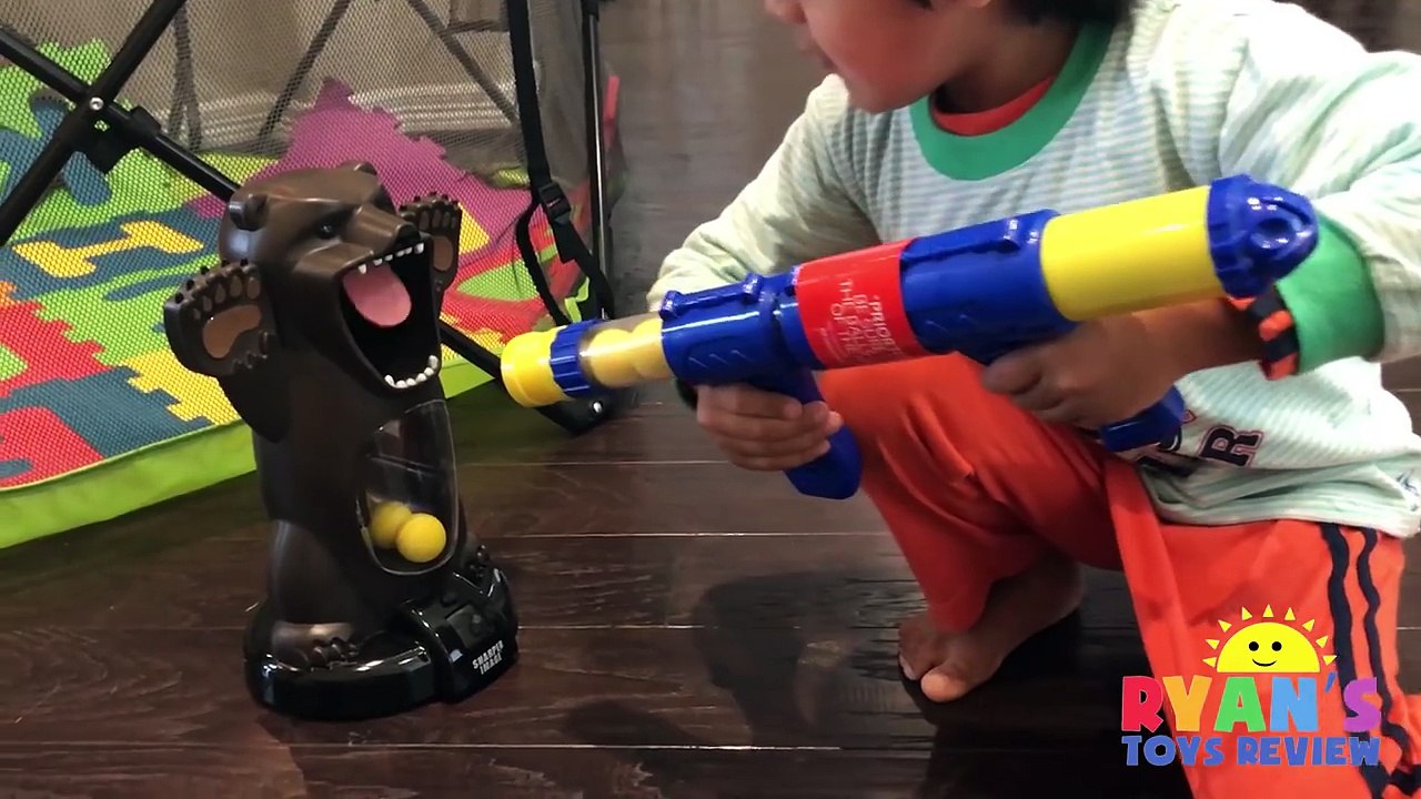 Hungry Bear Target Shooting Game for Kids Toys Unboxing Cup Stacks with Family Fun Playtime