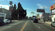 Driving Downtown - LAs Melrose Avenue - Los Angeles California USA