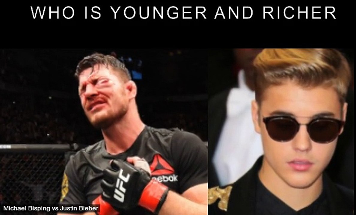 Michael Bisping vs Justin Bieber Who is younger and richer?