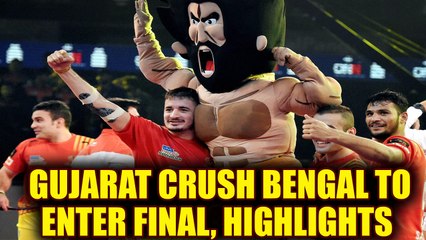 Download Video: PKL 2017: Gujarat Fortunegiants reach final by crushing Bengal Warriors 42-17 | Oneindia News