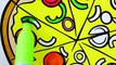 Learn to Paint Pizza with Colored Markers | Video Colouring Pages for Kids