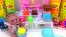 Baby Doll Ice Cream Shop and Play Doh Ice Cream Toys Sesame Street Surprise Toys Disney Cars TMNT