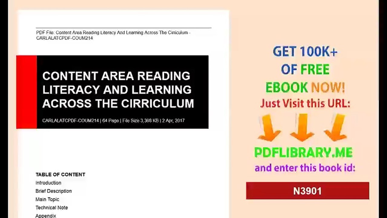 Content Area Reading Literacy And Learning Across The Cirriculum