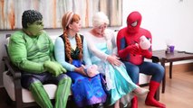 Spiderman vs Hulk vs Harry Potter FLYING BROOM w/ Frozen Elsa & Anna, Joker Girl - Superheroes Funny