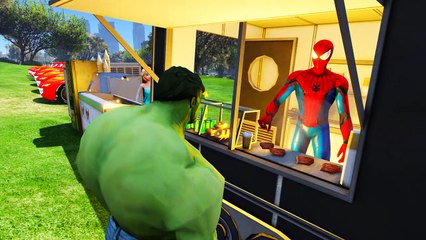 Tải video: Hulk MCDONALDS DRIVE THRU Prank! w/ Spiderman Joker Venom Superheroes Motorbikes Cartoon for Kids