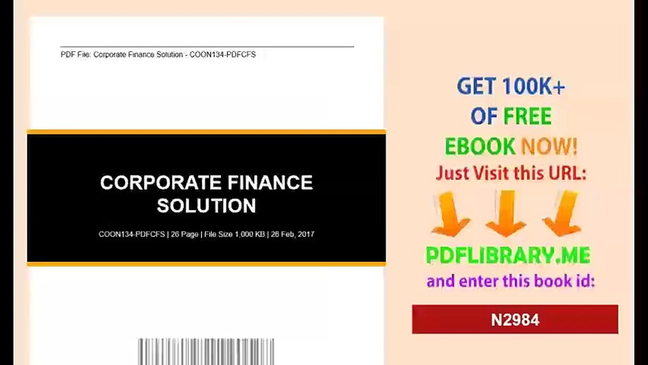 Corporate Finance Solution