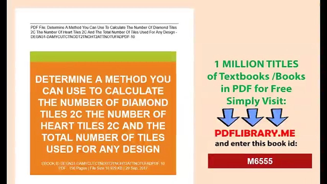 Determine A Method You Can Use To Calculate The Number Of Diamond Tiles, The Number Of Heart Tiles, And The Total Number Of Tiles Used For Any Design