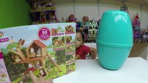 CUTE CALICO CRITTERS TREE HOUSE KITTY CAT + Opening Giant Egg Surprise Toys Kinder Eggs ToysReview