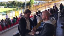 Deaf-blind man enjoys soccer match with the help of his interpreter