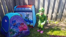 OH NO! Romeo vanishes SURPRISES PJ MASKS classic Hideaway and CAT CAR Play Tent Catboy Gekko Owlette