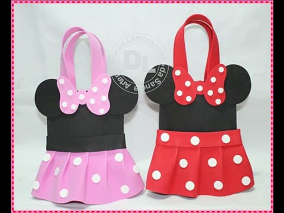 SACOLINHA SURPRESA EM EVA DA MINIE ROSA E VERMELHA