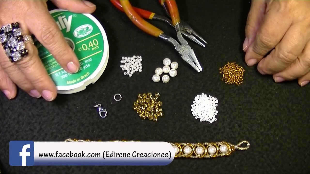 Hermosa Pulsera de perlas y mostacillas.Clase #49!!!