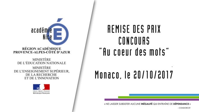 Remise des prix du concours Au coeur des mots