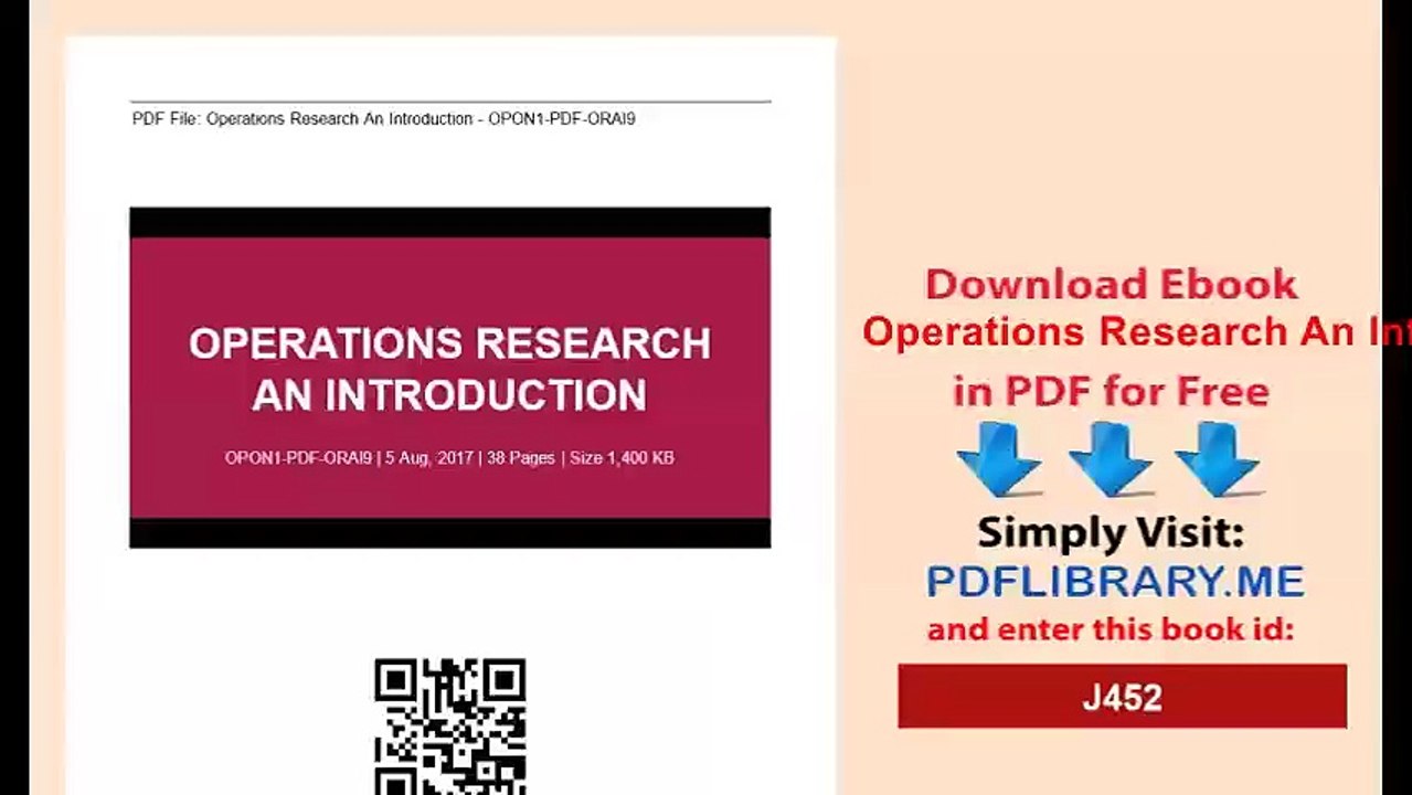 Operations Research An Introduction