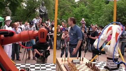 1-st game Robot World Chess Match Kuka - Chesska