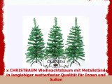 3TEILE SET ca 100 cm hoher Weihnachtsbaum 3 Stück in PREMIUMQualität Tannenbaum grün