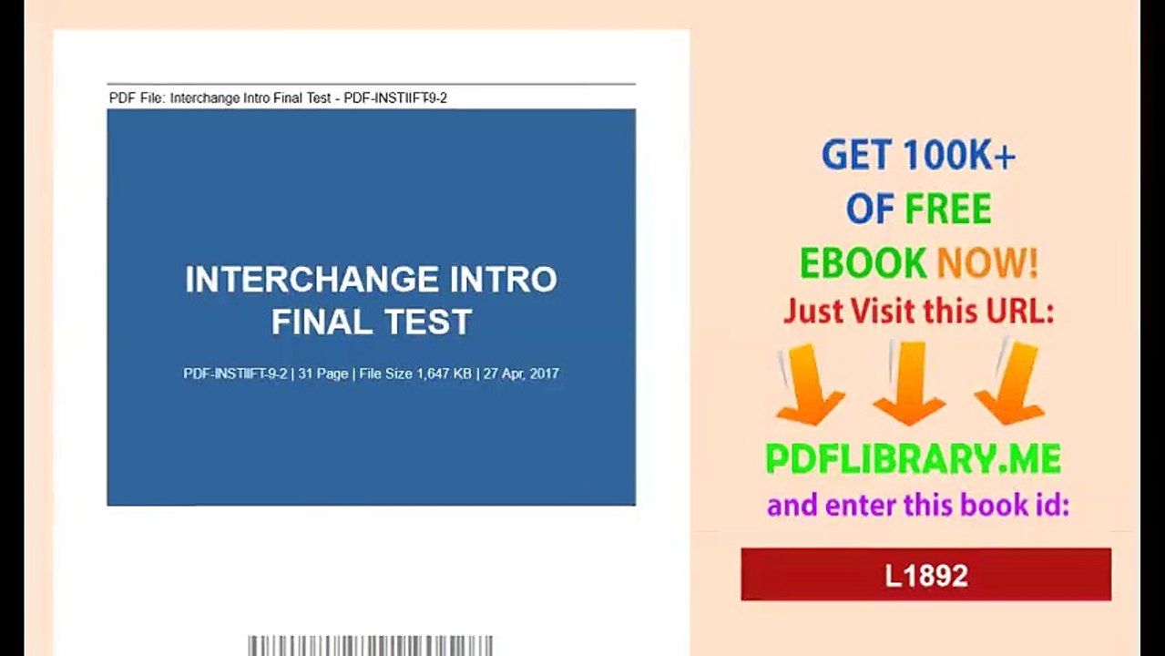 Interchange Intro Final Test