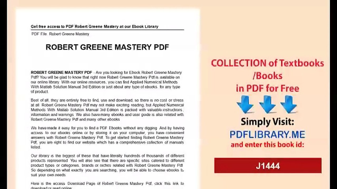 Robert Greene Mastery