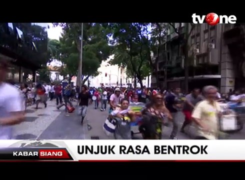 Unjuk Rasa di Rio de Janeiro Berakhir Ricuh