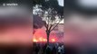 OM fans light up flares in front of Stade Velodrome in Marseille