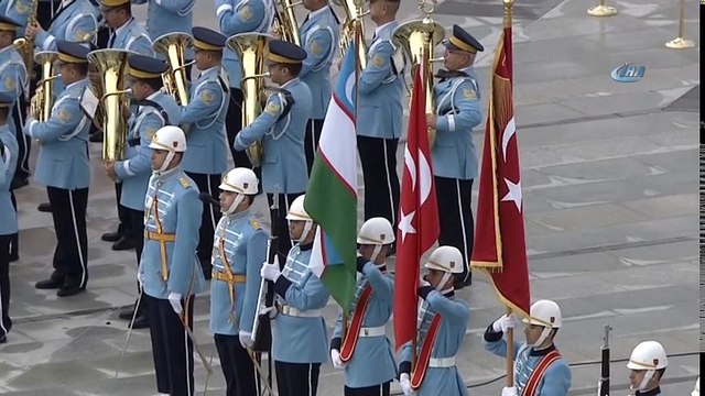 Cumhurbaşkanı Erdoğan, Özbekistan Cumhurbaşkanı Mirziyoyev’i Resmi Tören İle Karşıladı