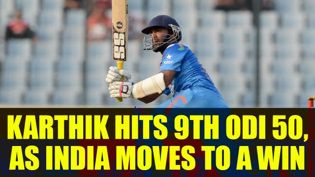 India vs NZ 2nd ODI : Dinesh Karthik hits 9th ODI 50, Blues inches to victory | Oneindia News