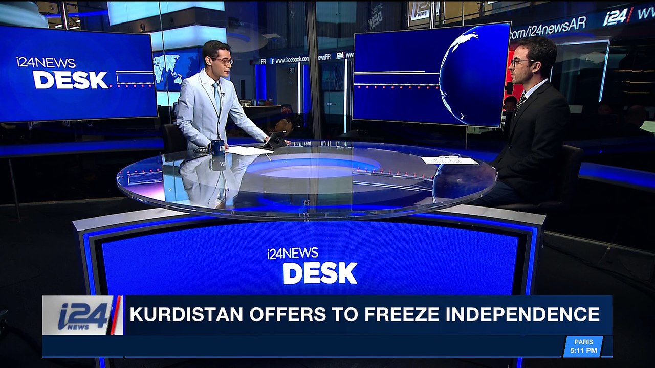 i24NEWS DESK |  Kurdistan offers to freeze independence | Wednesday, October 25th 2017