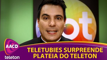 Teletubies surpreende plateia do Teleton