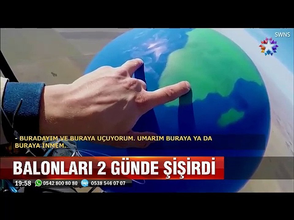 100 Helyum balonla uçan çılgın adam