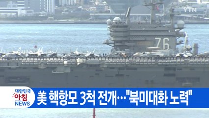 [YTN 실시간뉴스] 美 핵항모 3척 전개..."북미대화 노력" / YTN