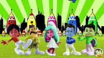 Shiva and Smurf vs Monster Inc Finger Family Song Learn Colors for Kids and Toddlers