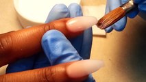 Acrylic Nails, HOW Easy Way Scissors Cut Coffin Nail Shape.