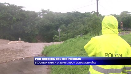 Bloqueado el paso a la Juan Lindo por crecida del Rio de Piedras