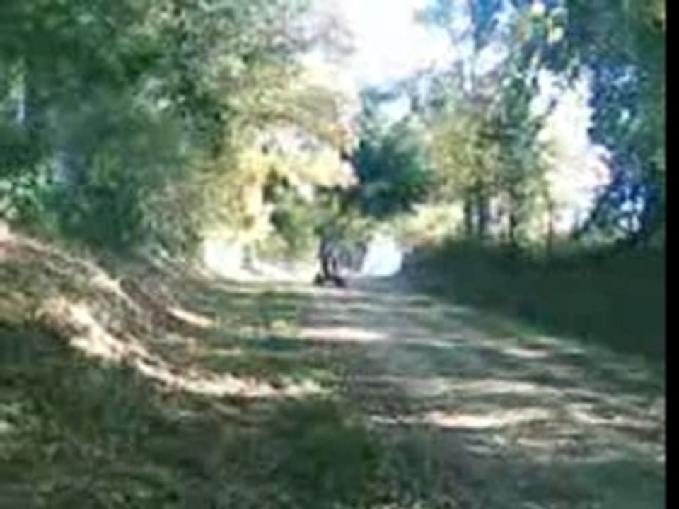Gamele en tracteur.