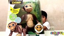 Toddler playing with a MONKEY! Zoomer Chimp Review monkey toys for kids playtime-sHFqkSL1Zmk