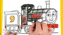 How to Draw Donald ♦ Thomas and Friends ♦ Drawing and Colors Learning video for Preschoolers