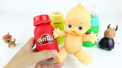 Peppa PIg & Create Play Doh Milk Bottles Toys Modelling Clay Learn Colors frozen Kids-f-w2JLqI6JE