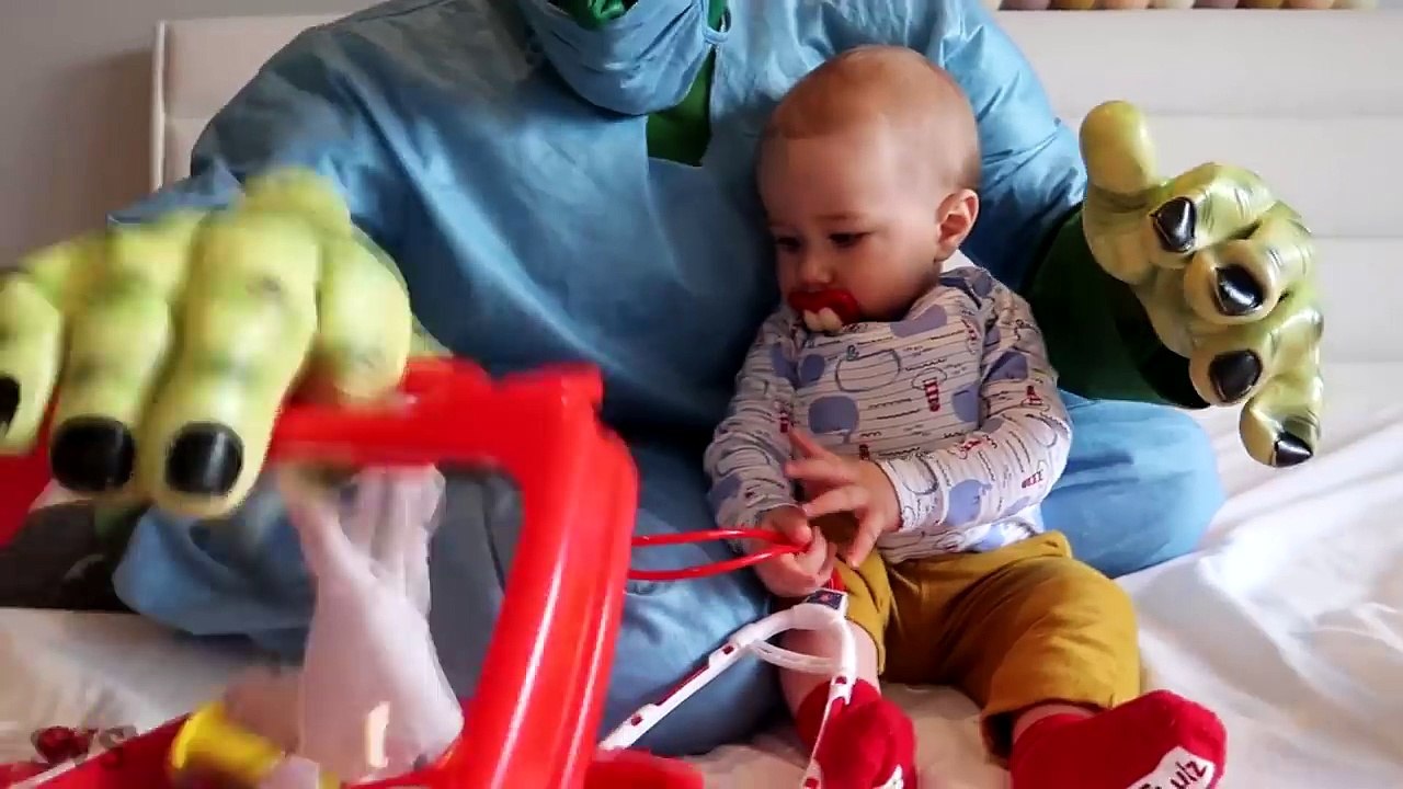 UGLY BABY vs DOCTOR! Baby is Sick! w/ Frozen Elsa vs Spiderman vs Joker Hulk Superhero Fun