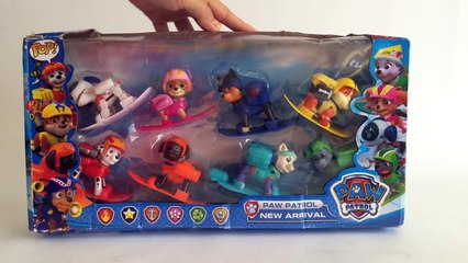 8 Paw Patrol Winter Rescue Action Pack Pups w Snowboards Chase Marshall Rubble Rocky Zuma Skye