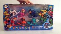 8 Paw Patrol Winter Rescue Action Pack Pups w Snowboards Chase Marshall Rubble Rocky Zuma Skye