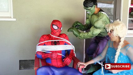 Frozen Elsa in POLICE CAR Spiderman vs Joker Maleficent Pink Spidergirl! Funny Superheroes Video