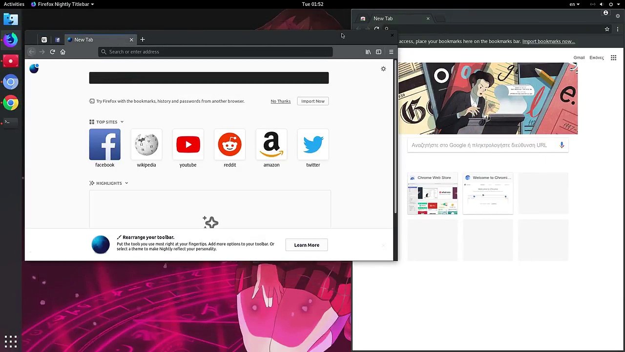 Firefox 58 GTK CSD Vs Chromium 63 GTK Native Controls [Ubuntu 17.10   GNOME 3.26]
