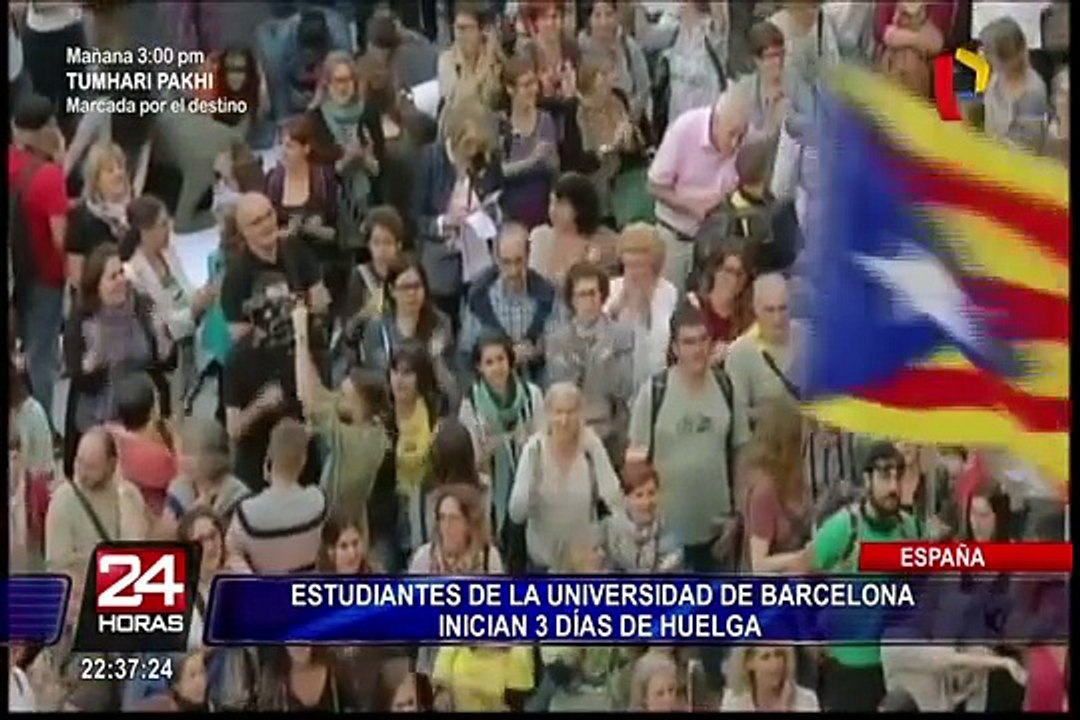 España: estudiantes protestan en contra del artículo 155 de la Constitución de Cataluña