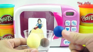 Play Doh Cooking Microwave Oven Playset with Disney Princess Figure Cinderella, Ariel, Snow White