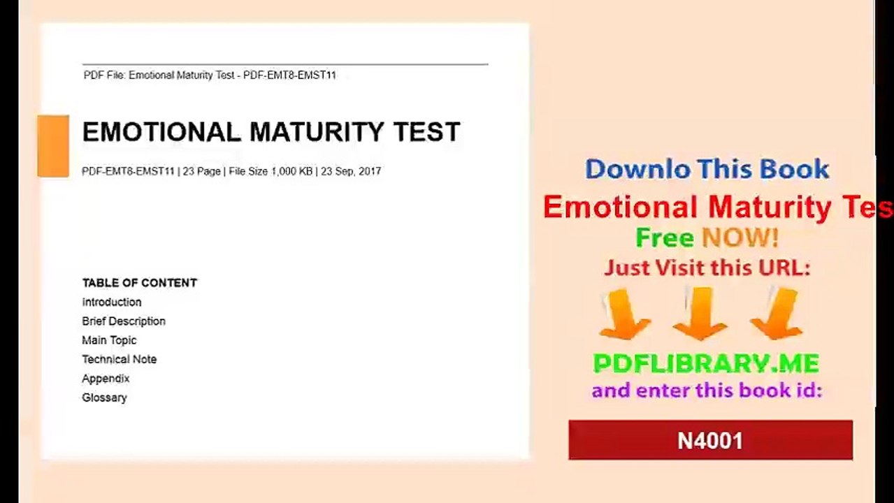 Emotional Maturity Test