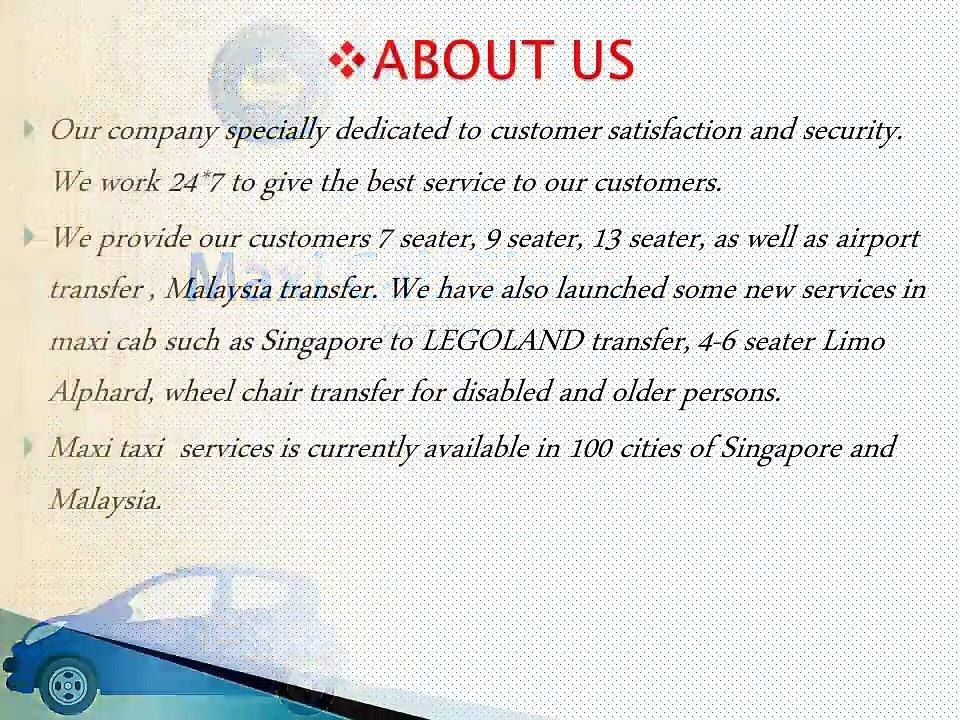 Maxi Cab Singapore