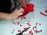 Aula 12 - Como fazer flores de papel de seda (bola) - Artesanato
