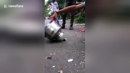 Teens’ Diwali prank goes wrong as metal vessel launches like a rocket