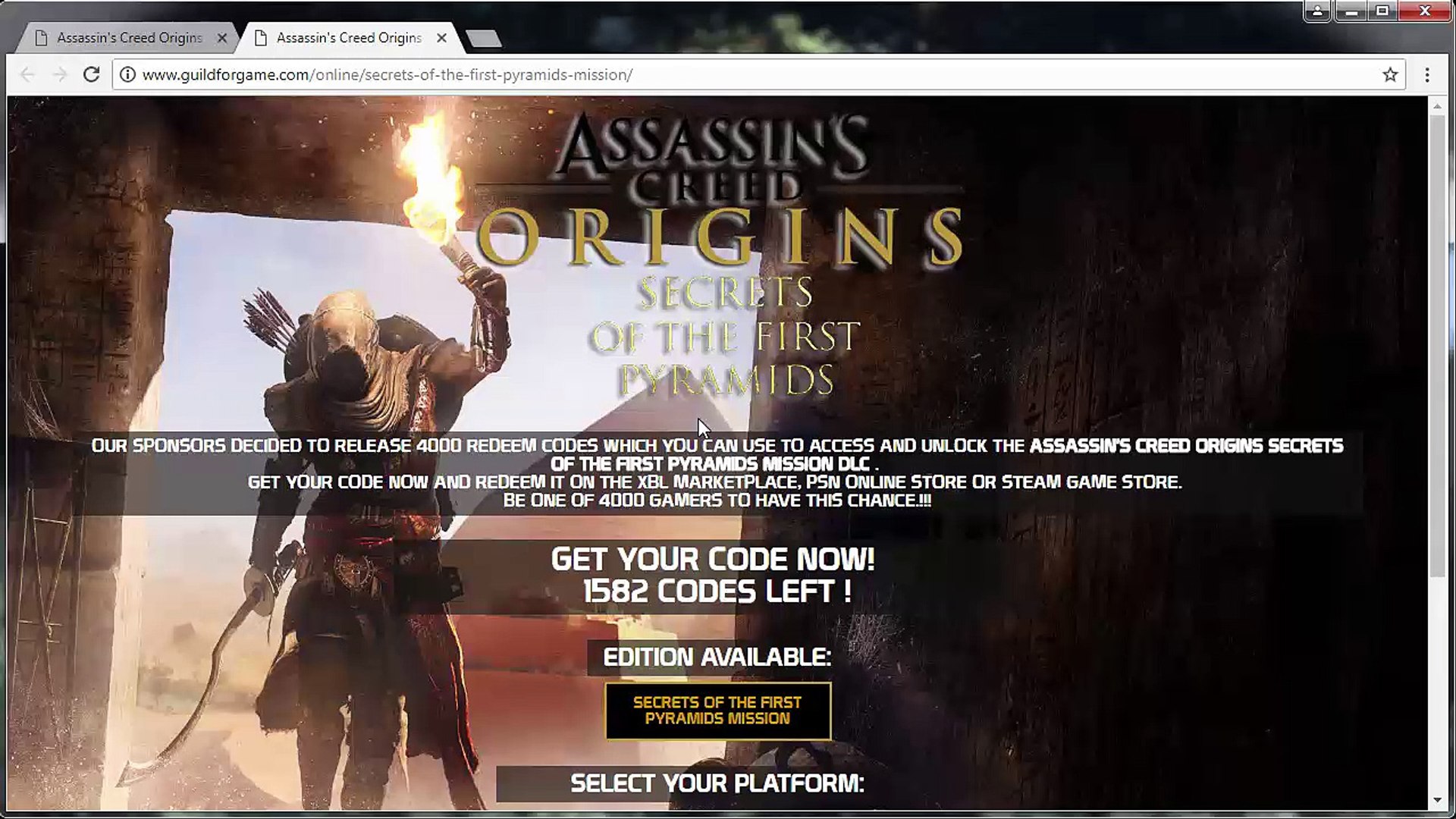 Unlock Assassin's Creed Origins Secrets of the First Pyramids Mission DLC  Free- Xbox One, PS4 and PC - video Dailymotion